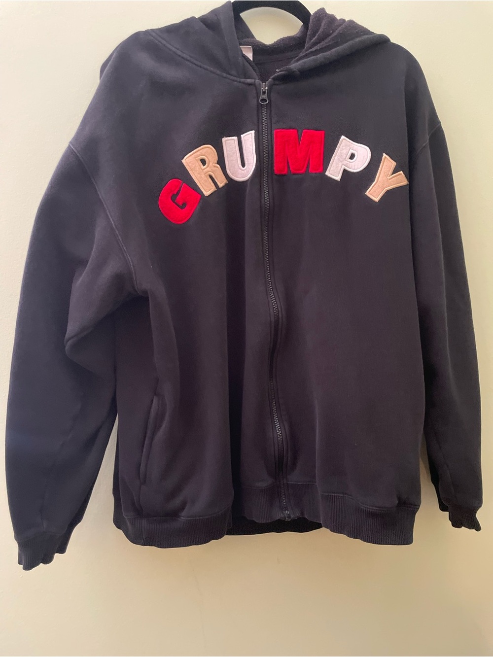 mens Disney Grumpy Sweater Hoodie Disneyland Resort Zip Up Adult Size Large